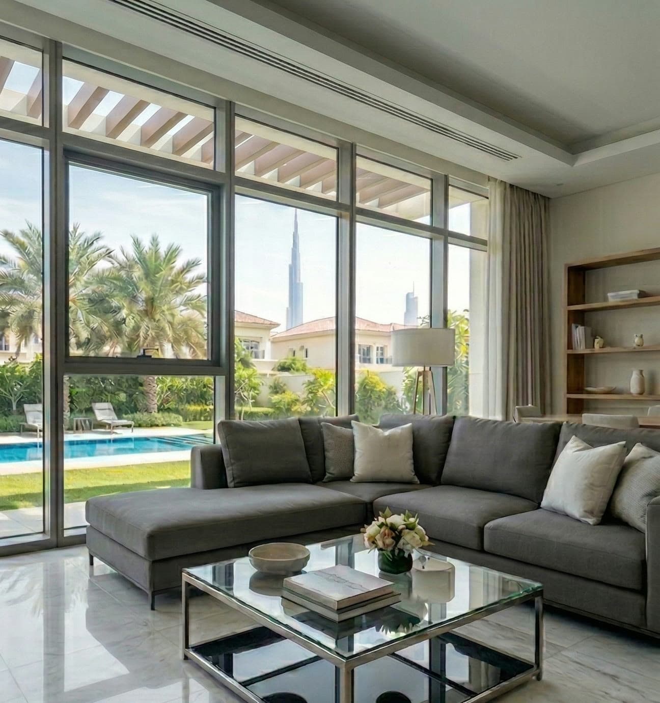 Villa living room in Dubai, after cleaning